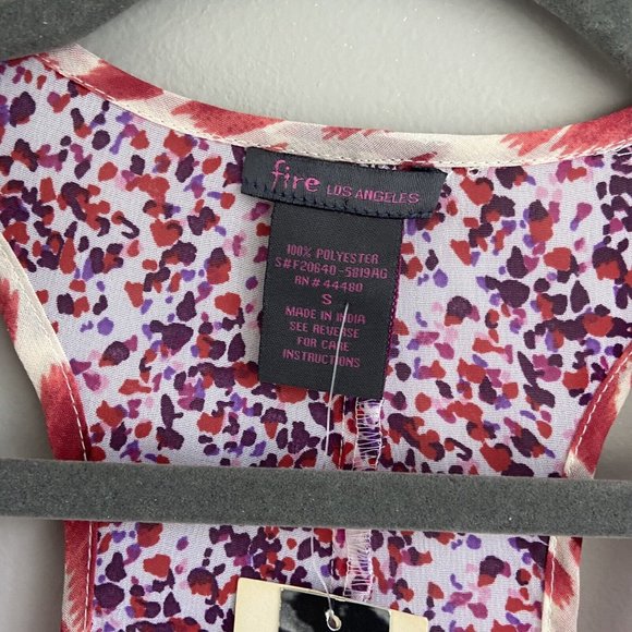 Fire Los Angeles Sheer Sleeveless Floral Blouse Top Ruffled Size S Small NWT - Picture 2 of 5